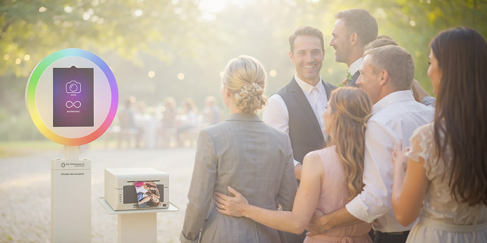 Beispiel von einer Plug-and-Play Fotobox im Einsatz an einer Hochzeit